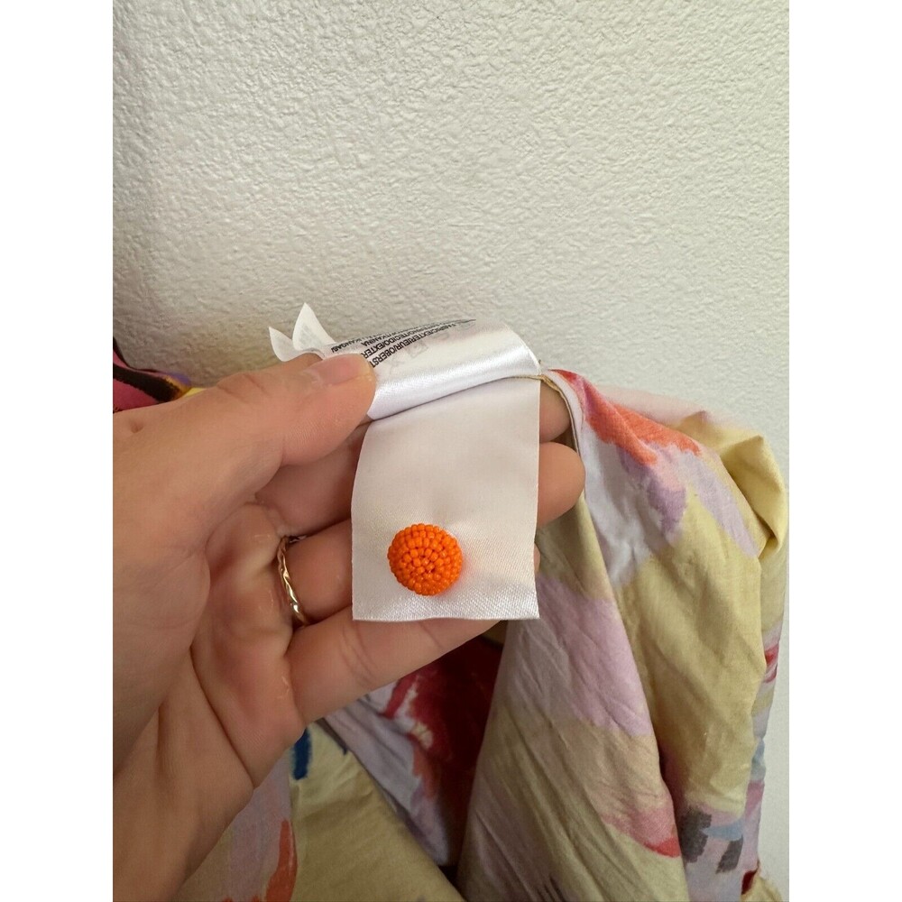Farm Rio by Anthropologie Neon Macaws Puff Sleeve Maxi Dress Tiered Women Small - Picture 9 of 11
